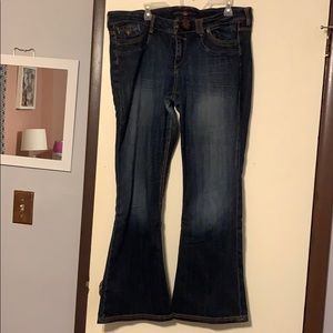 Source of wisdom medium dark wash bootcut jeans